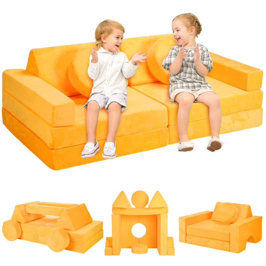 Rengue 14pcs Modular Kids Play Couch (Yellow)