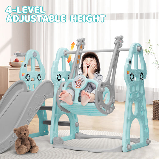 Rengue 4 in 1 Toddler Swing and Slide Set for Age 1-6