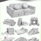 Rengue 14pcs Modular Kids Play Couch (Grey-Star)